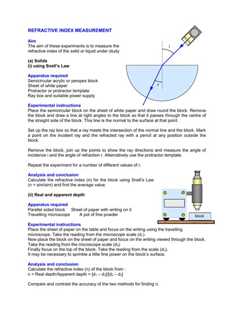 Rezultat imagine pentru Refractive Index of Solid Using Travelling Microscope