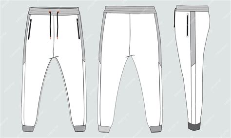 Premium Vector | Jogger sweatpants technical drawing fashion flat ...