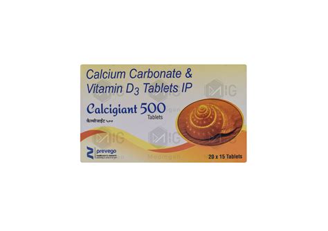 Calcigiant 500mg Tablet: View Uses, Side Effects, Price, and Substitutes