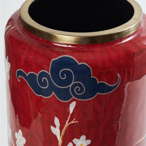 Buy Art Of Asia Red Crane Decal Vase from Home Centre at just INR 2399.0