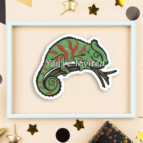 Buy Reptile Birthday Party Lizard Shaped Invite Fill In Invitations ...