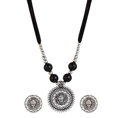 YouBella Fashion Jewellery Antique Oxidised Tribal Cotton Thread ...