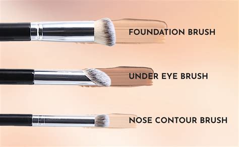 Gleva 3 Pcs Foundation Concealer Brushes Set, Under Eye Mini Angled ...