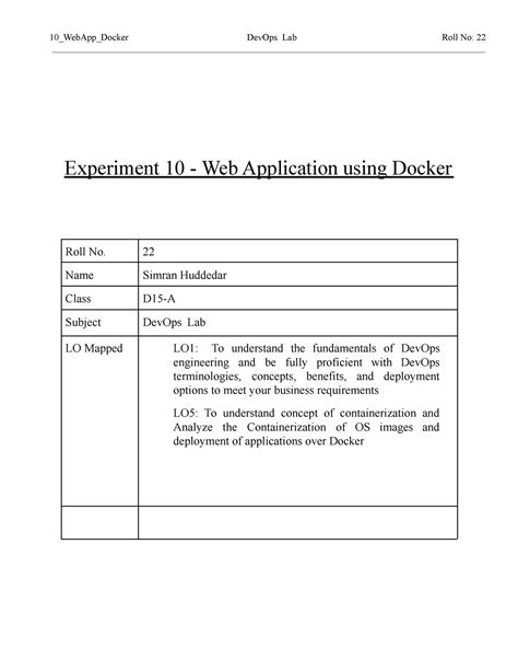 Simran huddedar- 10 Web App Docker - Experiment 10 - Web Application ...