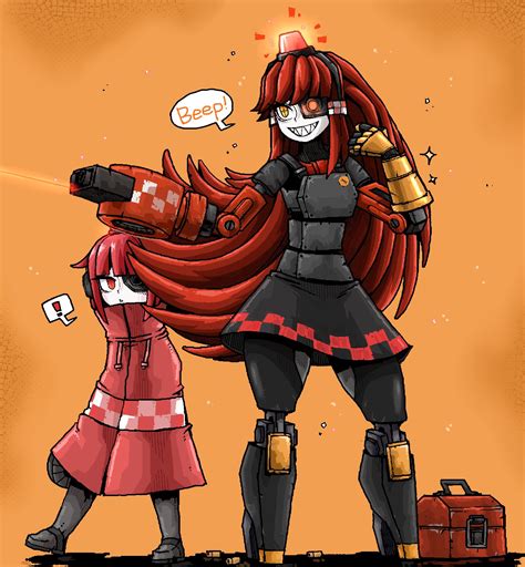 mimi-sentry and mini-sentry-chan (original and 1 more) drawn by ...