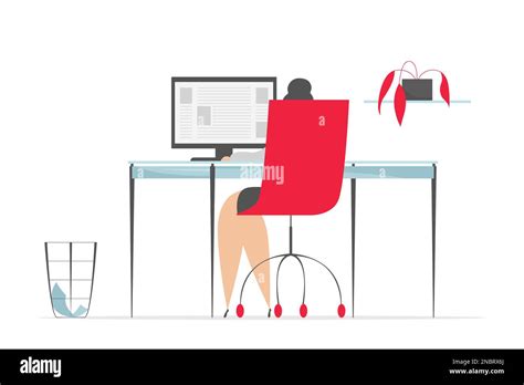 Woman Working On Computer Cartoon 的图像结果