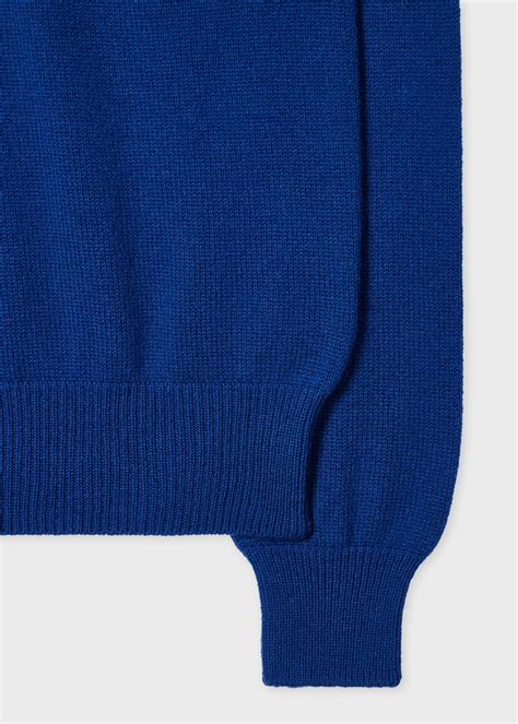 Men's Cobalt Blue Cashmere Crew Neck Sweater
