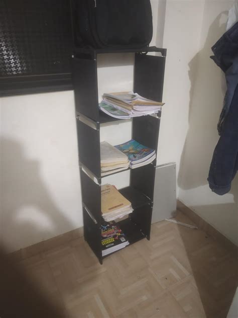 Honeysha Plastic Collapsible Bookshelf Stand Portable Books Case Multi ...