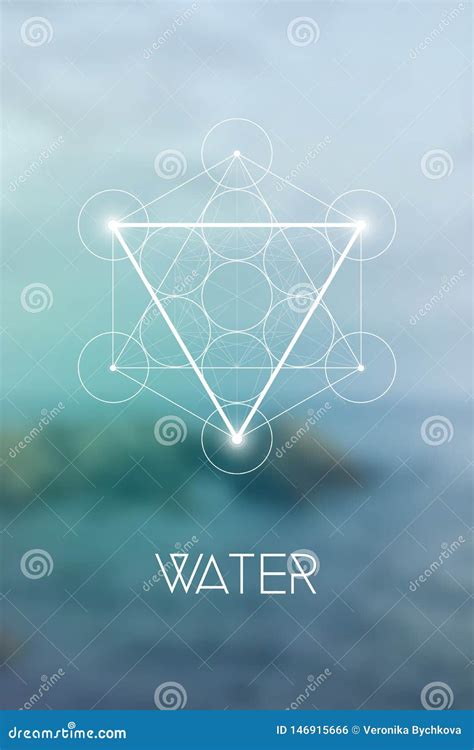 Sacred Geometry Water Element Symbol Inside Metatron Cube and Flower of ...
