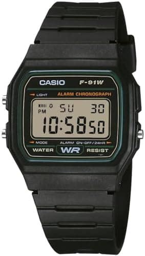 Casio Youth Digital Black Dial Unisex F-91W-3DG (D246) : Amazon.in: Watches