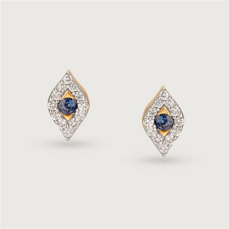 Sapphire Symphony 14KT Gold & Diamond Stud Earrings
