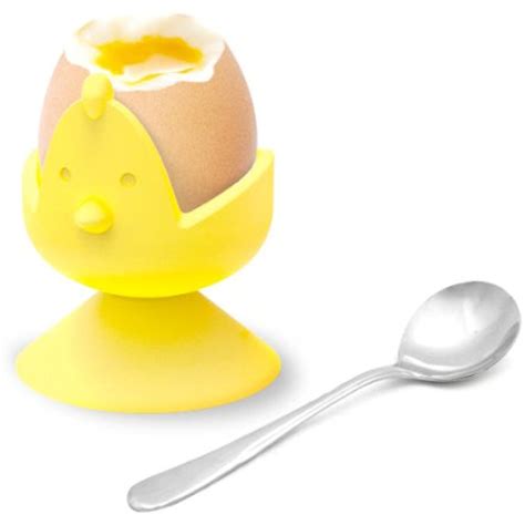 Silicone Chicken Egg Holder with Suction base - Yellow - Boiled egg ...