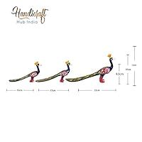 Buy HHI Paper Mache Handmade Peacock Showpiece Set of 3 for Living Room ...
