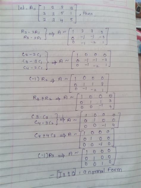 find the rank of matrix by elementary transformation - Brainly.in