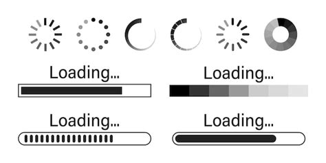 Icônes de chargement Ensemble d'icônes de chargement sur fond blanc ...
