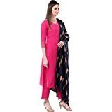 Buy Khushal K Women's Cotton Straight Kurta With Palazzo Pant And ...
