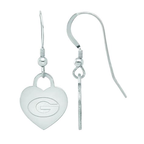 LogoArt Sterling Silver Georgia Heart Drop Earrings