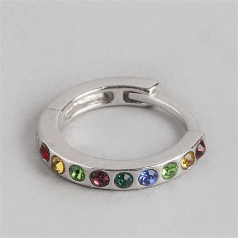 Radiant Splendor Rhodium-Plated 925 Sterling Silver Nosepin – Zavya