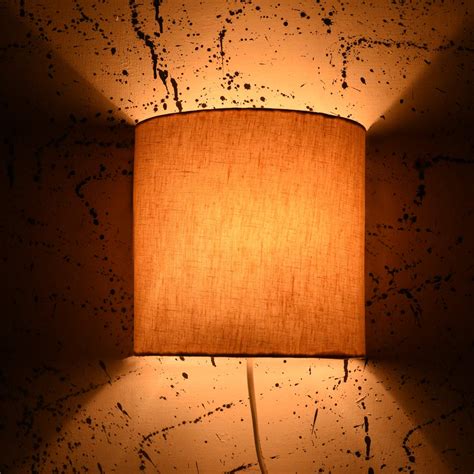 Buy Apriconstar Fabric Half Shade Wall Lamp Off White with Texture ...