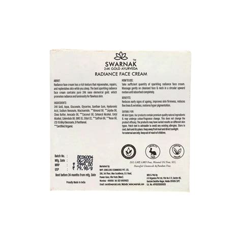 24k Gold Radiance Face Cream – Swarnak 24K Gold Ayurveda