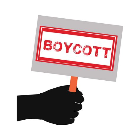 Boycott vector image sign in hand vector design illustration. Protest ...