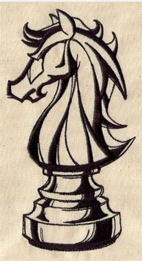 Chess Knight Drawing at PaintingValley.com | Explore collection of ...