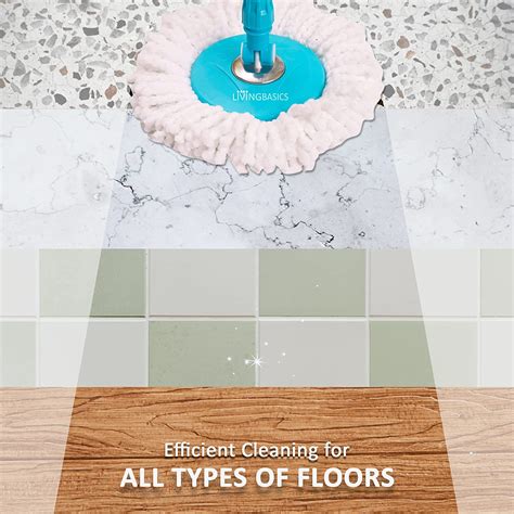 LivingBasics Mop with Bucket for Floor Cleaning Spinning System (Set ...