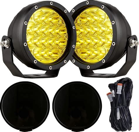 Amazon.com: VI9000 LED Pod Lights 5 inch Round LED Offroad Lights Amber ...