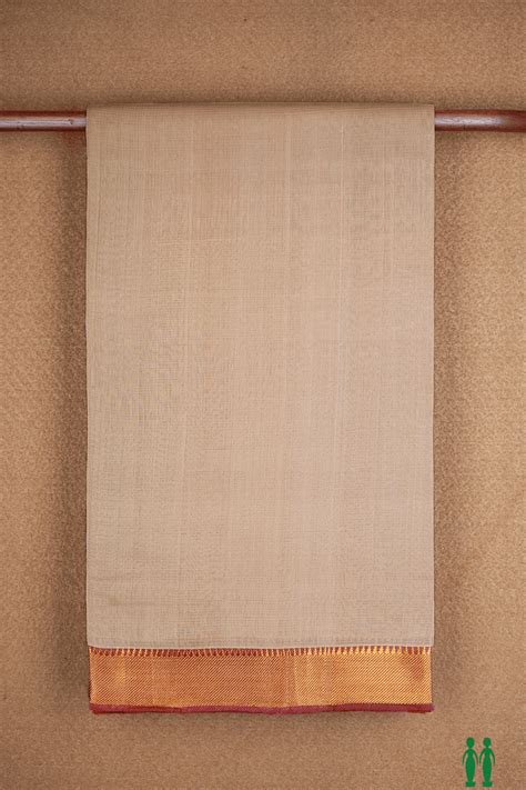 Twill Weave Zari Border Coffee Cream Mangalagiri Cotton Saree – Sundari ...
