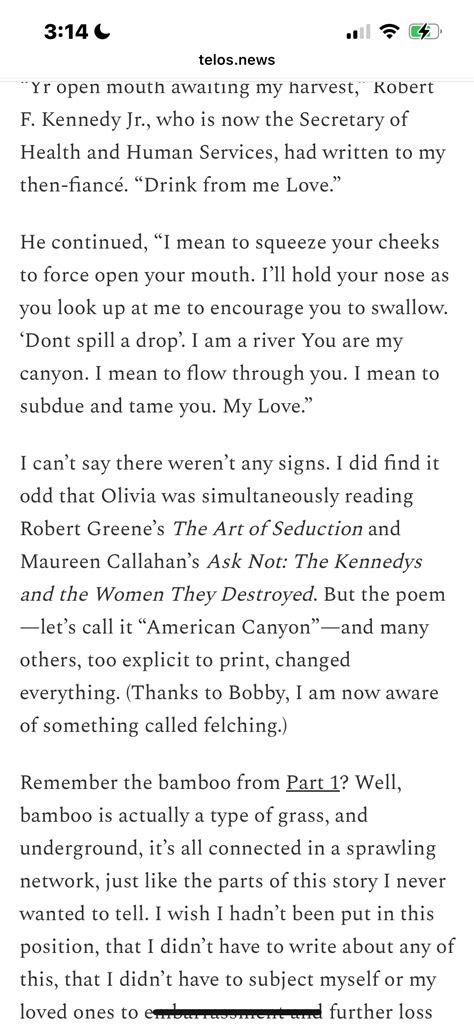 Apparently RFK JR wrote Olivia Nuzzi the worst poem in existence - F*XOXO