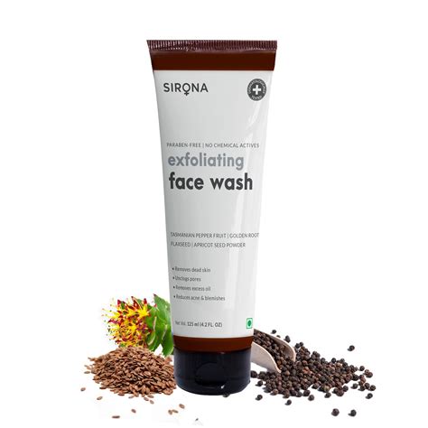 Sirona Natural Exfoliating Face Wash for Men & Women - 125 ml ...