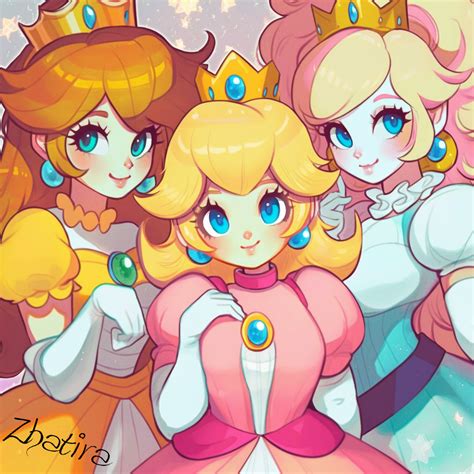 Princess Daisy And Peach And Rosalina