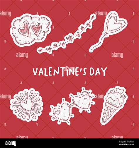 Valentine's day doodle hand drawn elements collection, Love doodles ...