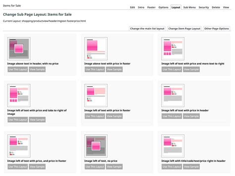 Changing the Product View Layout - Product Pages - Content Management ...