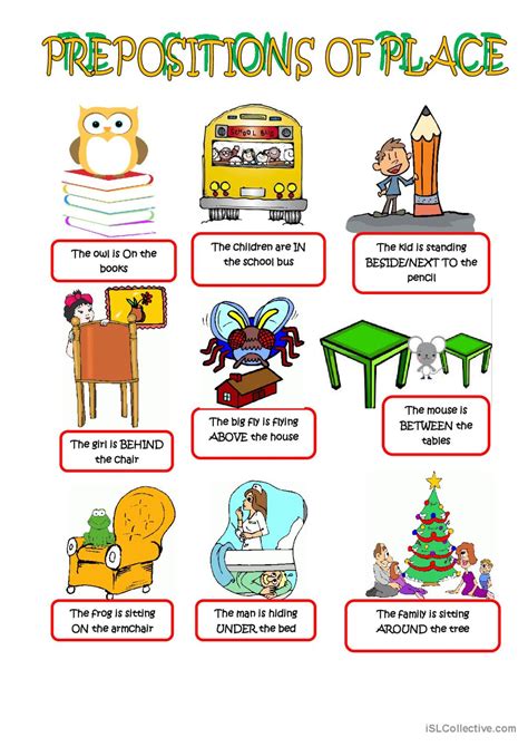 PREPOSITIONS OF PLACE pictur…: English ESL worksheets pdf & doc