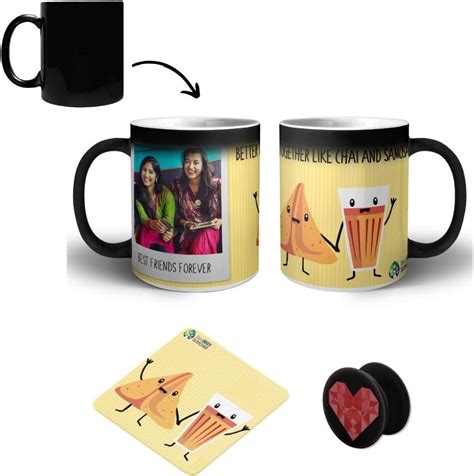 Buy Personalized Magic Photo Mug Combo, Black Color Changing Ceramic ...