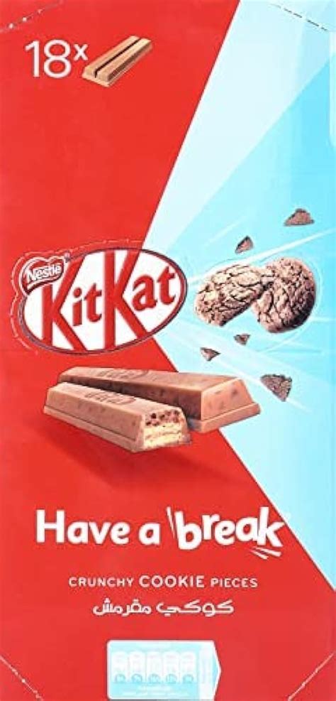 Kitkat Nestle Crunchy Cookie Pieces, 18 x 2 Finger Bars Box, 351 g ...