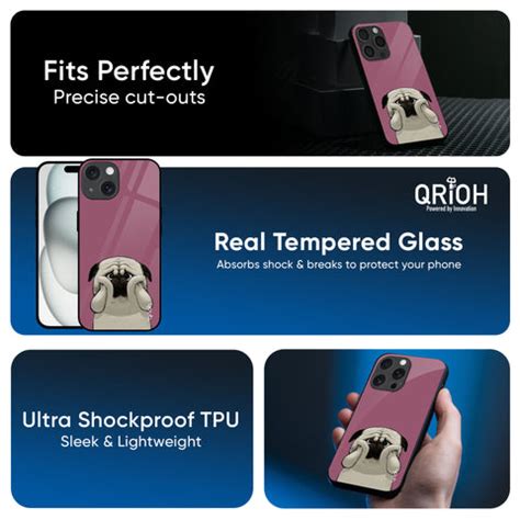 Funny Pug Face iPhone 16 Pro Glass Back Cover - Flat 35% Off On iPhone ...
