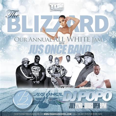 "THE BLIZZARD" - 12TH ANNUAL ALL WHITE AFFAIR, BOSTON'S, Greensboro, 22 ...