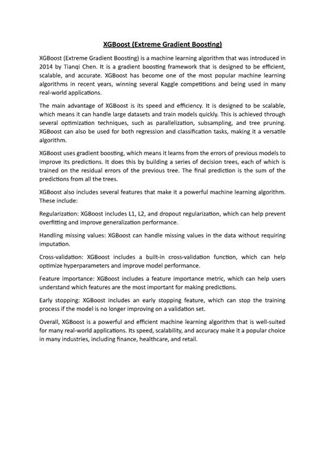 XGBoost (Extreme Gradient Boosting) - XGBoost (Extreme Gradient ...