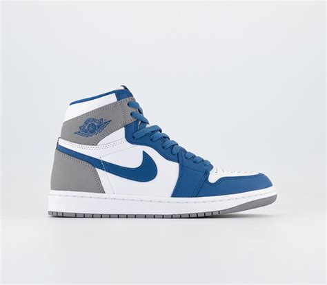 Jordan Air Jordan 1 High Trainers True Blue White Cement Grey - Unisex ...
