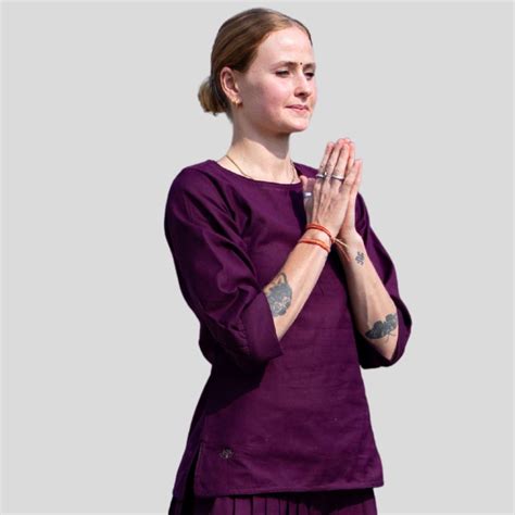 Women Cotton Yoga Top Purple -Buddhi – akiso.store