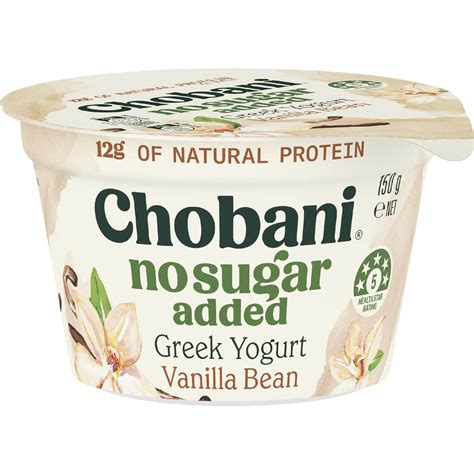 Chobani No Sugar Added Greek Yogurt Vanilla 150g | Woolworths