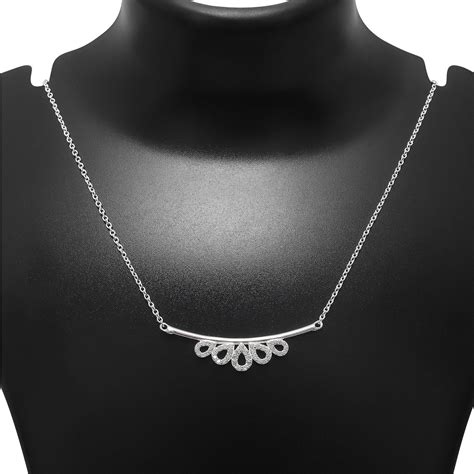 Open Crown Shape Silver Necklace