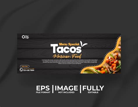 Menu de comida mexicana de tacos e modelo de postagem de mídia social ...