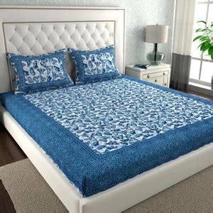 Jeevat Cotton Double Flat 144 TC Jaipuri Prints Bedsheet - Buy Jeevat ...