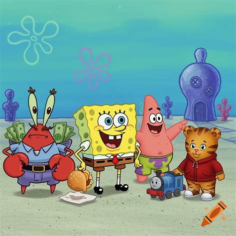 Spongebob and Mr. Krabs stand together in Bikini Bottom, Mr. Krabs ...