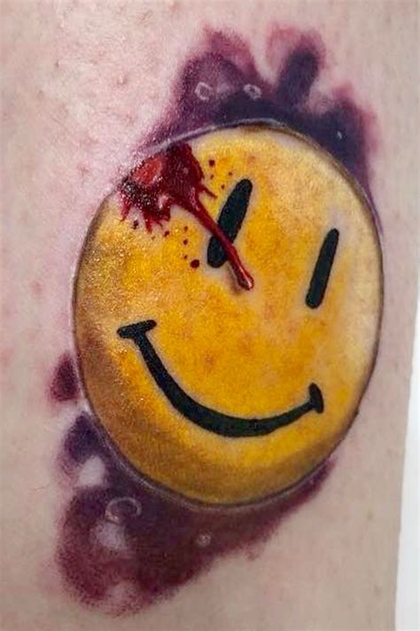 Watchmen Smiley Face Tattoo