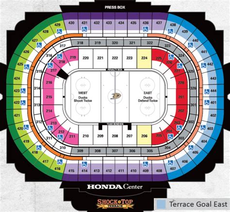 Honda Center Seating Chart With Seat Numbers