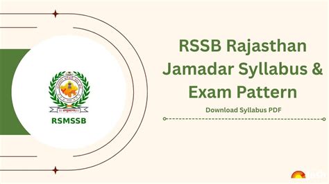 Rajasthan Jamadar Syllabus 2025: Detailed RSSB Jamadar Grade 2 Exam ...